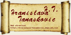 Hranislava Tanasković vizit kartica